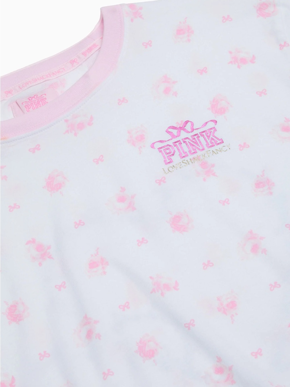PINK Victoria's Secret x LoveShackFancy Collab t-shirt with floral print